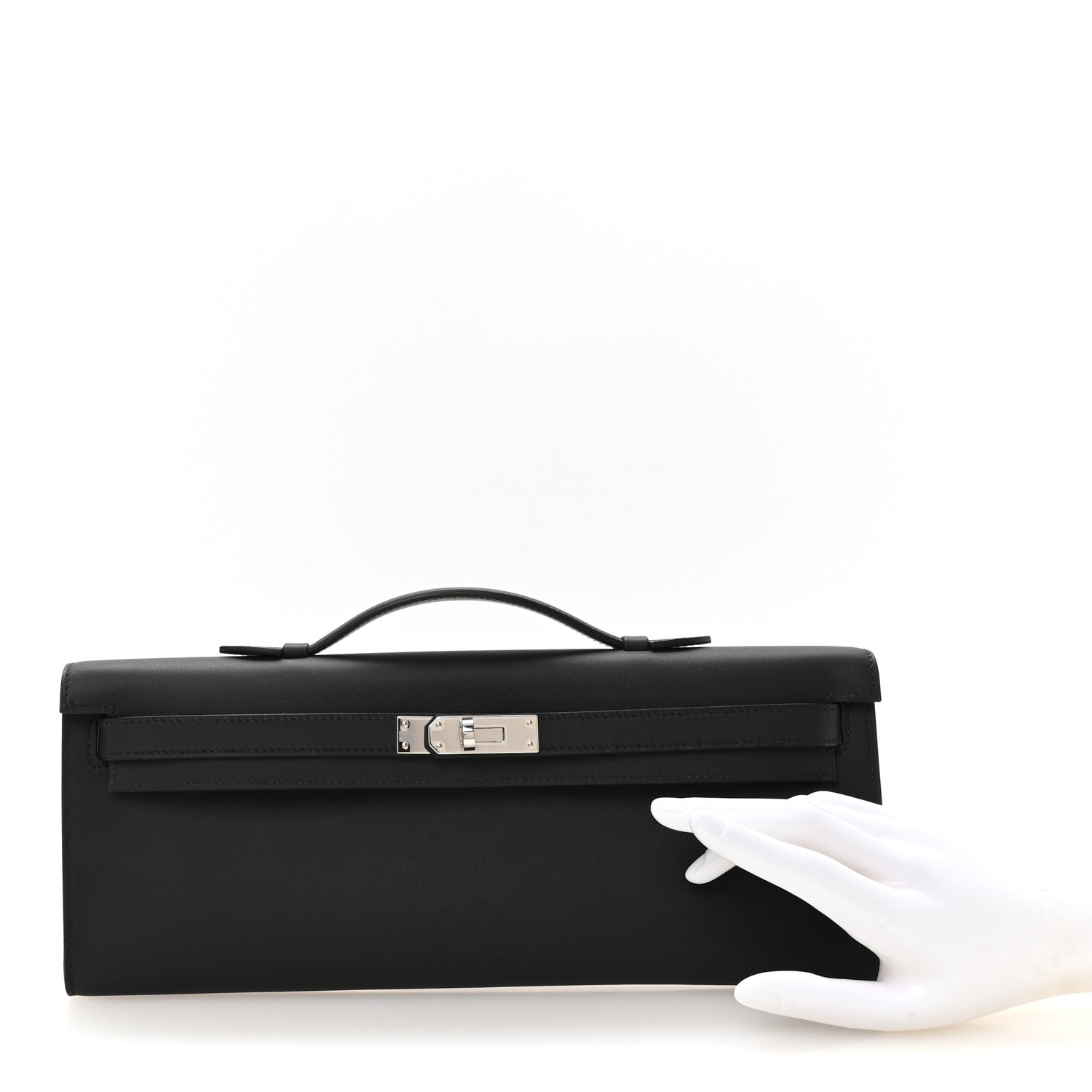 Hermes Swift Kelly Cut Clutch Pochette Black 2 of 8