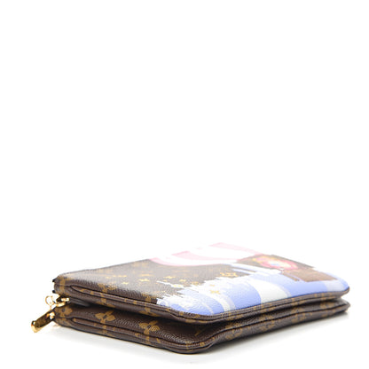 Louis Vuitton Monogram 2019 Christmas Animation Double Zip Pochette 3 of 9