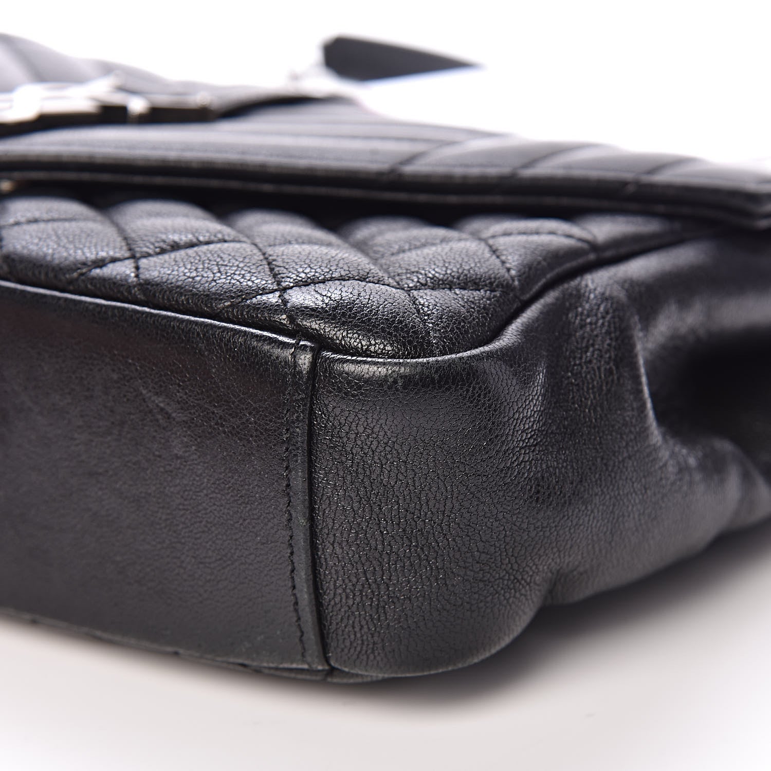 Saint Laurent Sheepskin Tri-Quilt Monogram Medium College Bag Black 11 of 15