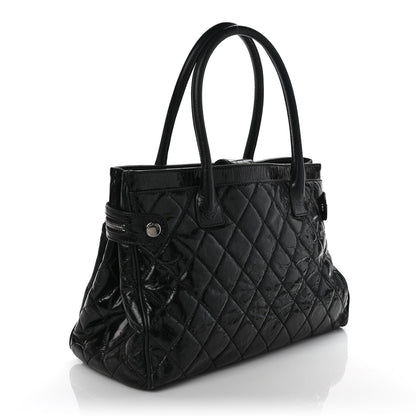 Chanel Glazed Calfskin Quilted Large New Portobello Tote Black 4 of 11