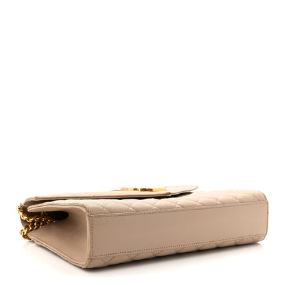 Saint Laurent Grain De Poudre Textured Mixed Matelasse Medium Triquilt Monogram Satchel Dark Beige 4 of 15