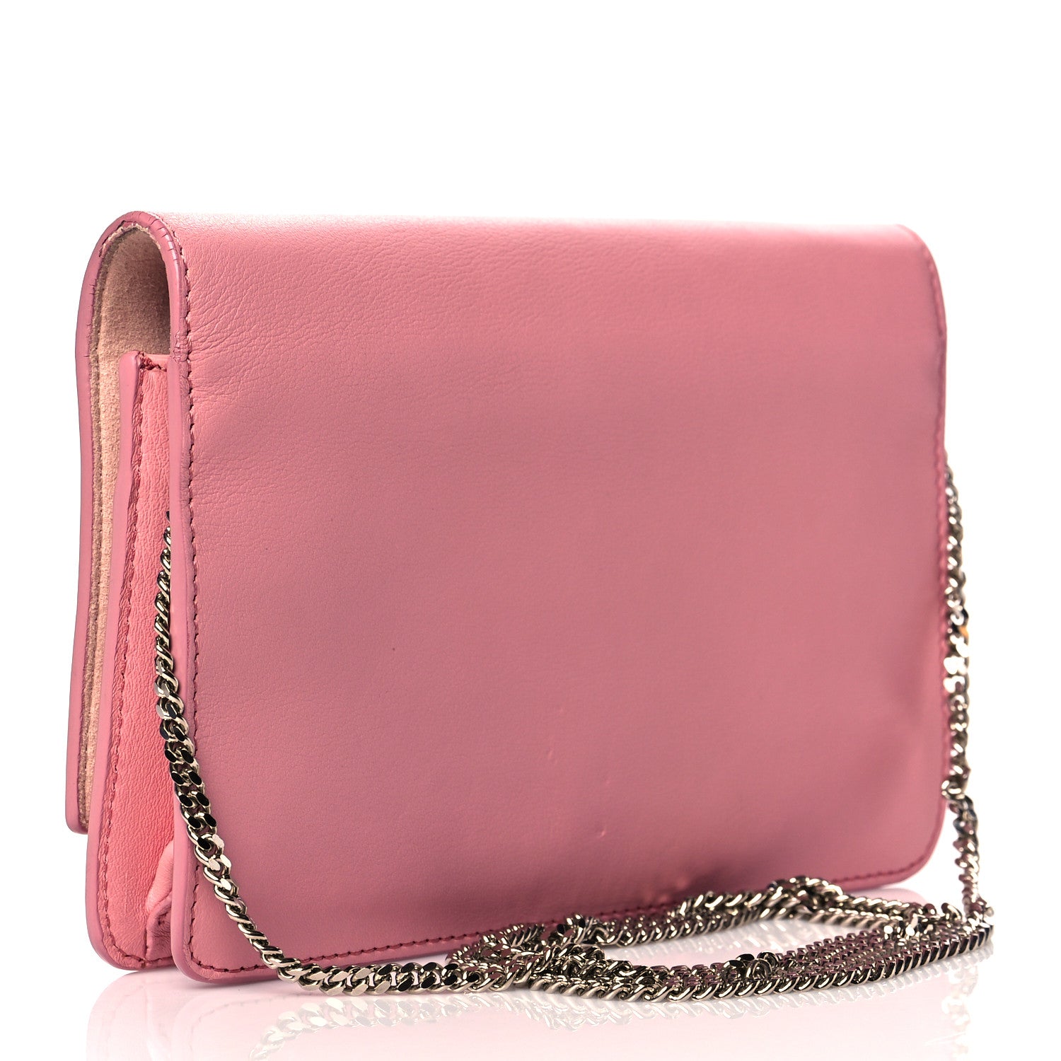 Fendi Vitello Flamingo Tube Wallet on Chain Pink 2 of 11