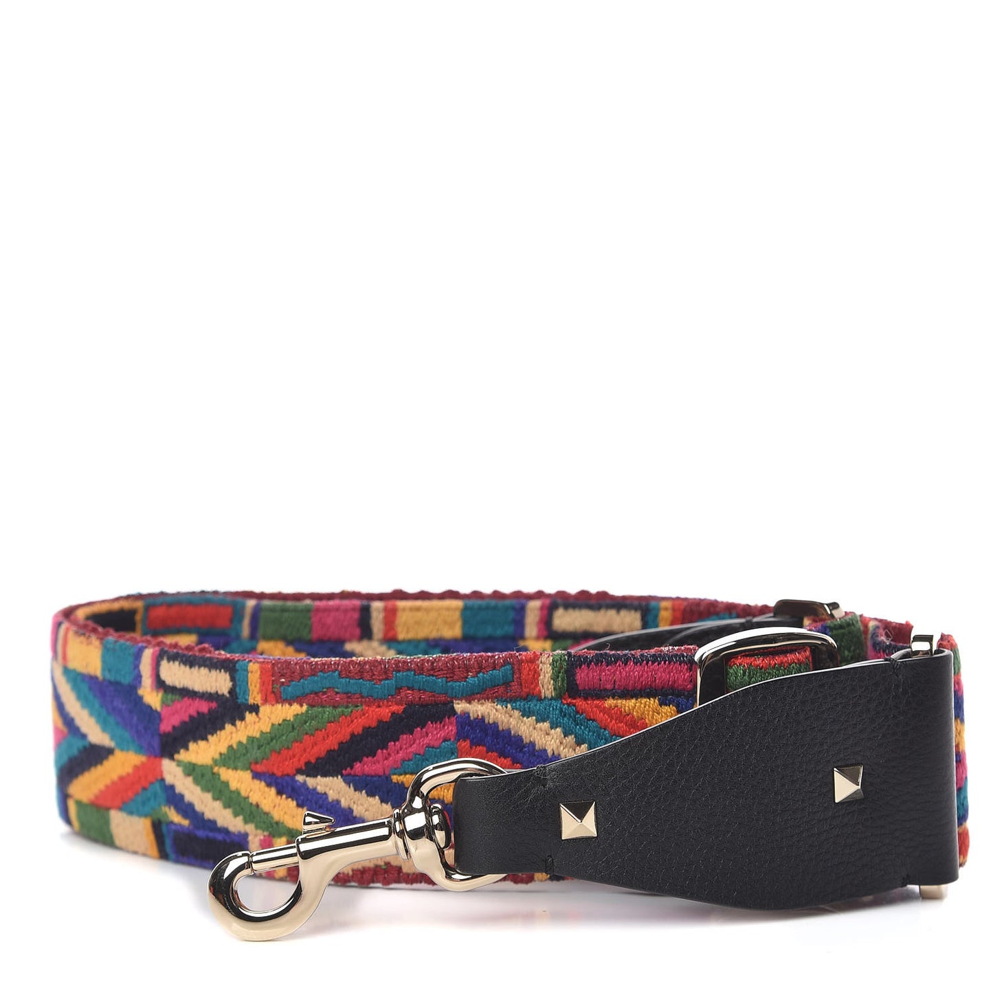Canvas Native Couture 1975 Embroidered Rockstud Guitar Strap Multicolor