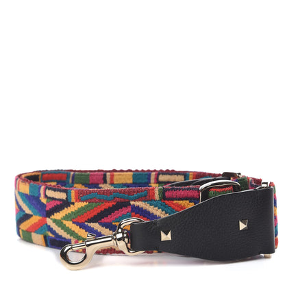 Valentino Garavani Canvas Native Couture 1975 Embroidered Rockstud Guitar Strap Multicolor 1 of 5