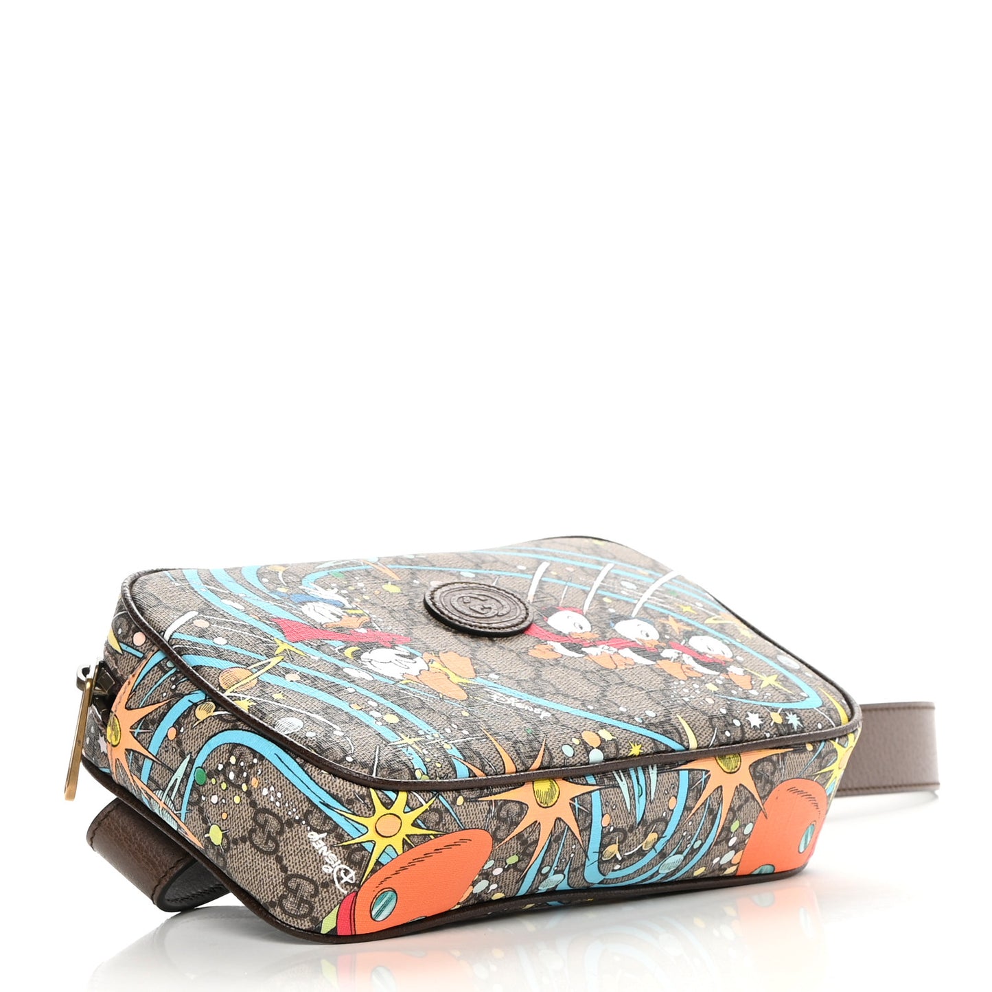 X DISNEY GG Supreme Monogram Donald Duck Small Interlocking G Belt Bag 90 36 Beige Multicolor New Acero