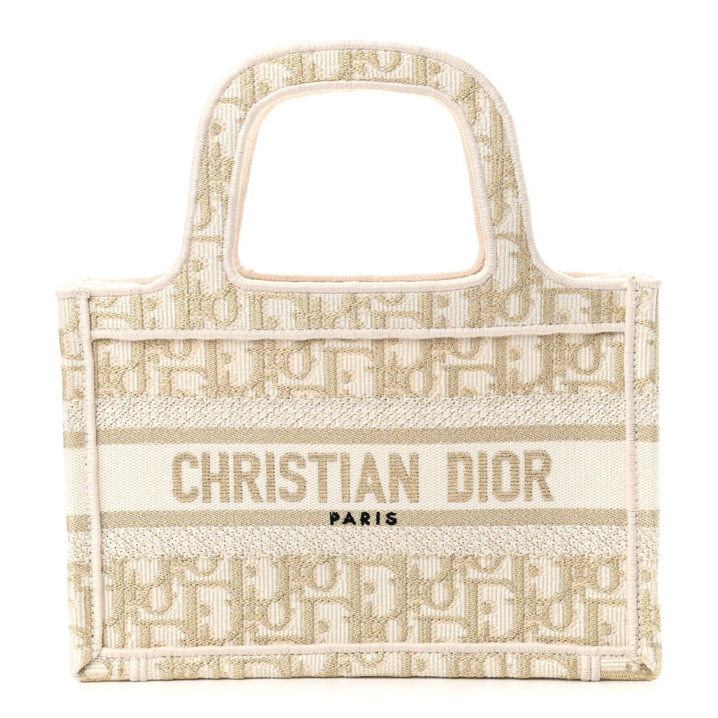 Oblique Mini Book Tote Gold Multicolor
