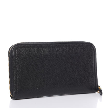 Prada Vitello Daino Zip Around Wallet Black 3 of 10