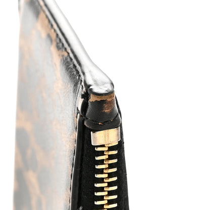 Saint Laurent Calfskin Leopard Print Monogram 5 Fragments Zip Pouch Card Holder Toffee Manto Naturale 9 of 10