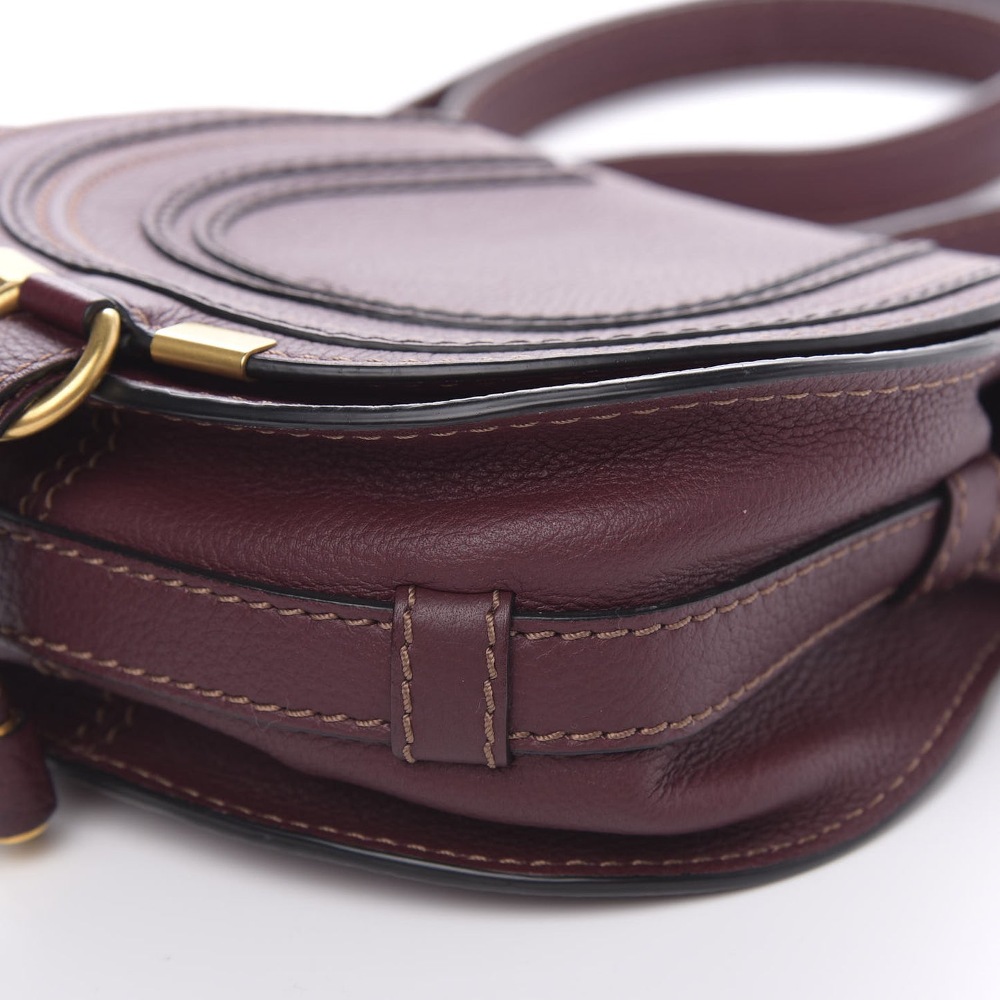 Calfskin Mini Marcie Round Crossbody Bag Dark Velvet