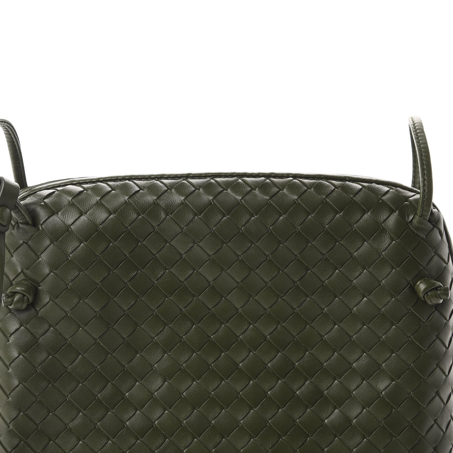 Nappa Intrecciato Nodini Crossbody Messenger Moss