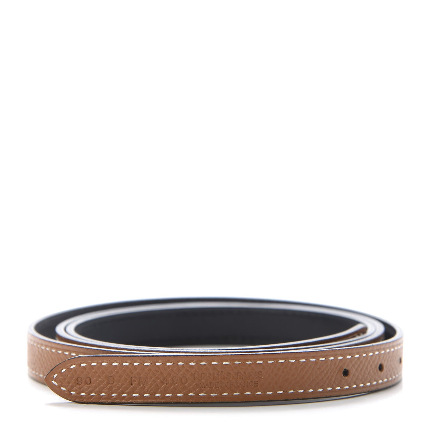 Hermes Epsom Swift 13mm Belt Strap 90 Gold Black 1 of 3