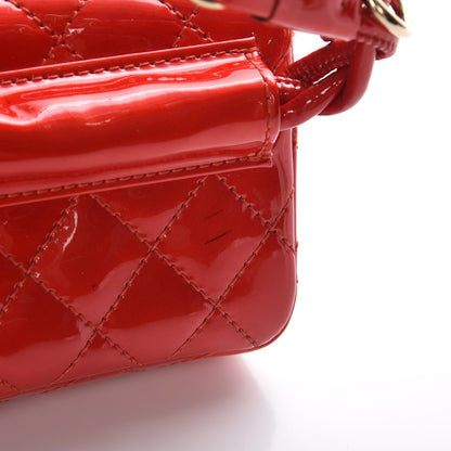 Chanel Patent Quilted 2.55 Ankle Wrist Bag Red 7 of 10