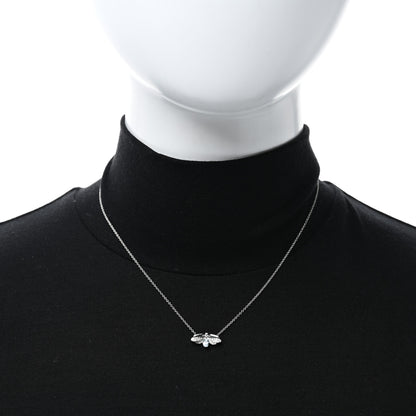 Tiffany Platinum Diamond Aquamarine Paper Flowers Firefly Pendant Necklace 2 of 5