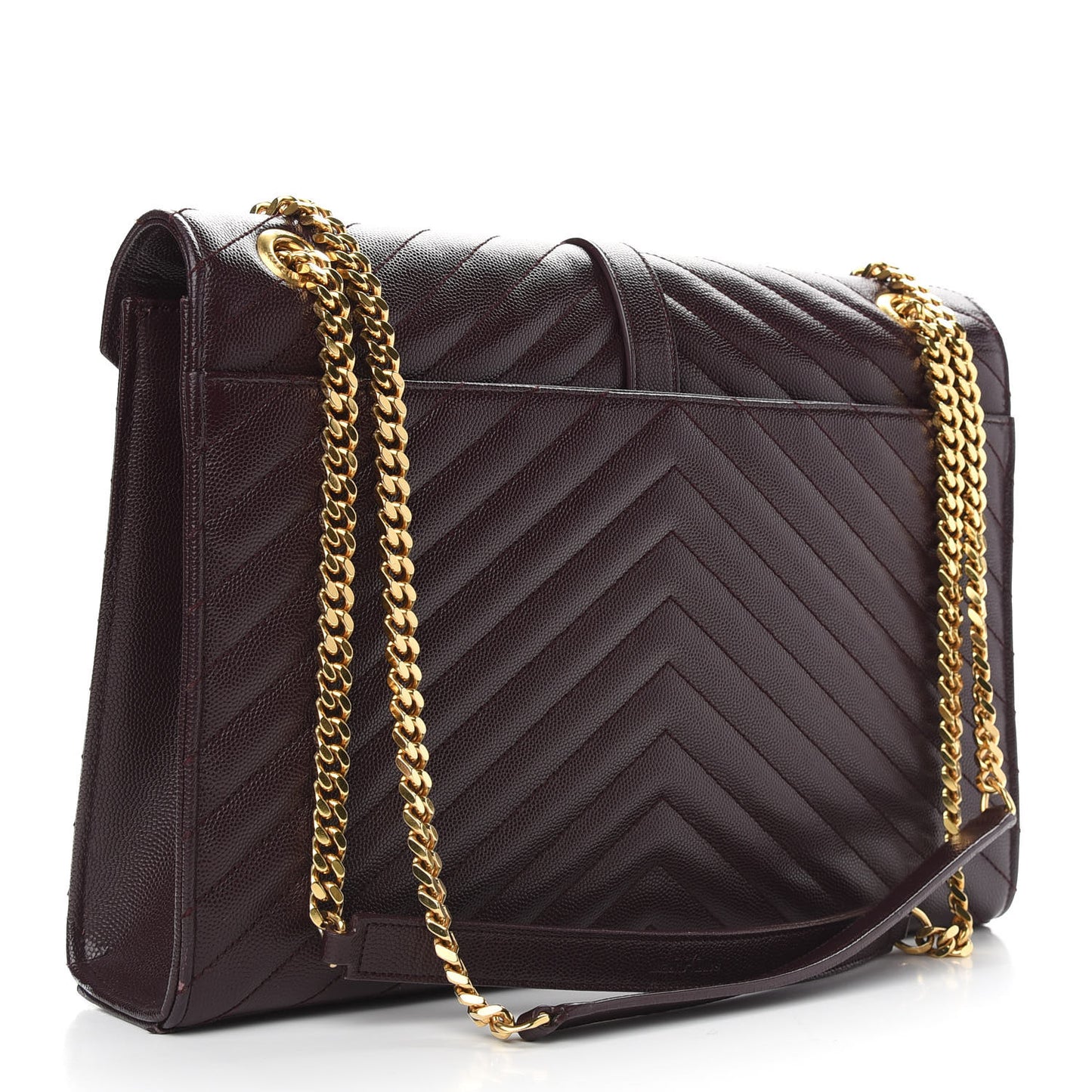 Grain De Poudre Matelasse Chevron Large Monogram Satchel Rouge Legion