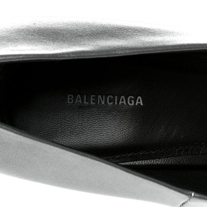 Balenciaga Metallic Nappa Square Knife 80mm Pumps 37 Silver 7 of 9