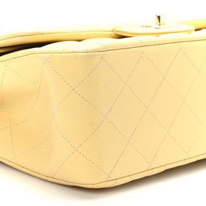 Chanel Caviar Quilted Jumbo Double Flap Yellow 8 of 9