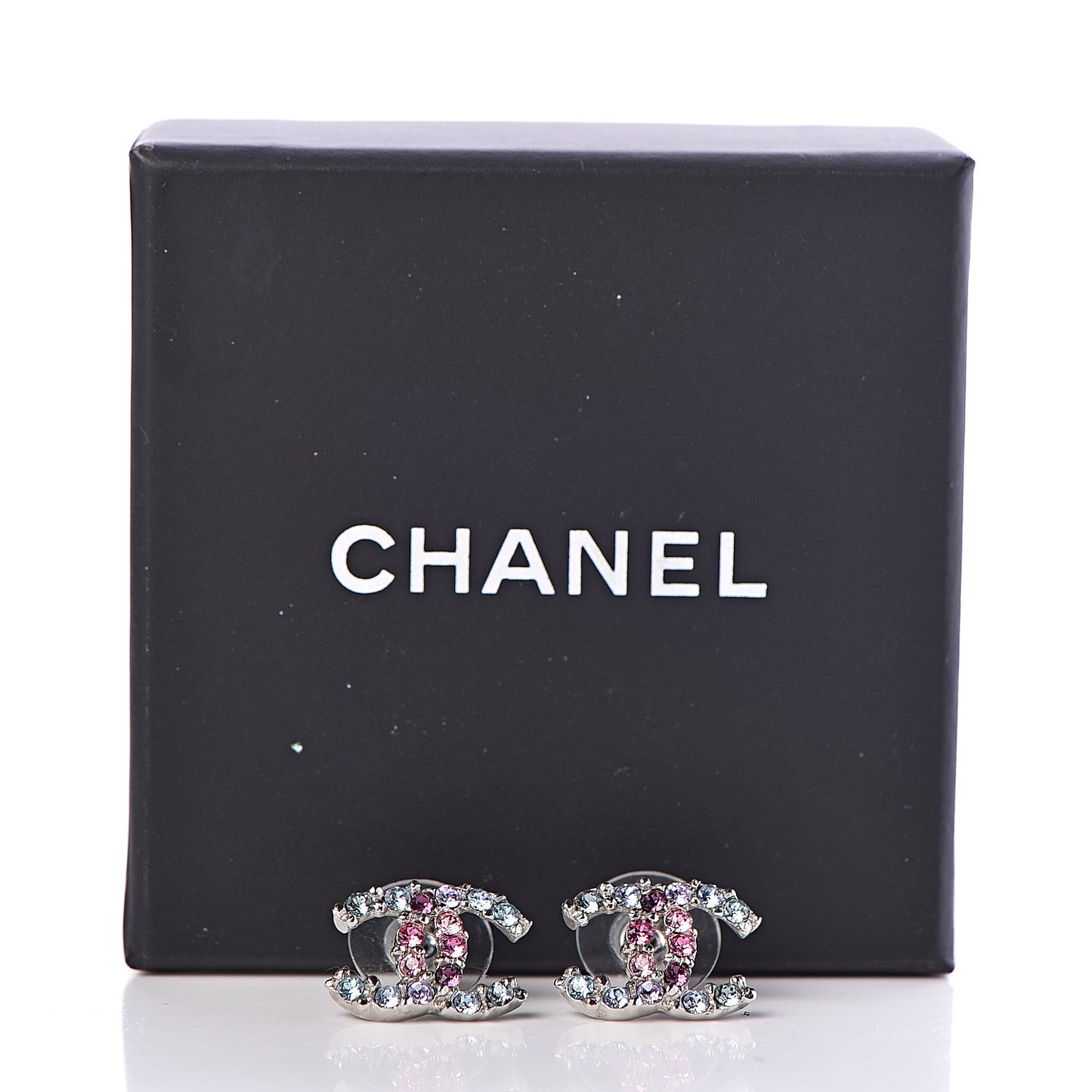 Crystal CC Earrings Silver Multicolor