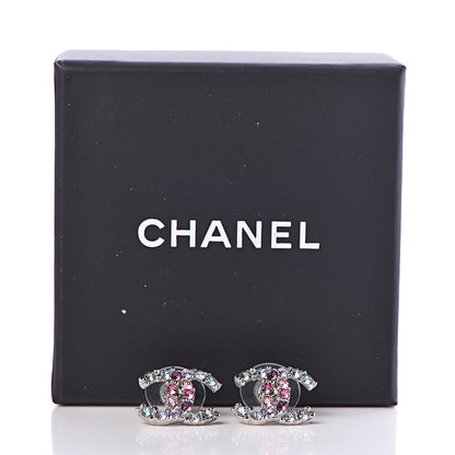 Chanel Crystal CC Earrings Silver Multicolor 5 of 5