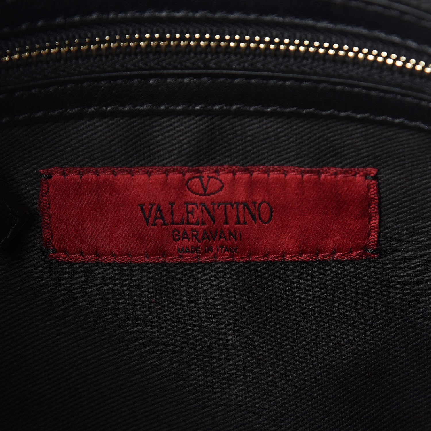 Valentino Garavani Vitello Large Rockstud Zip Wristlet Pouch Black 6 of 6