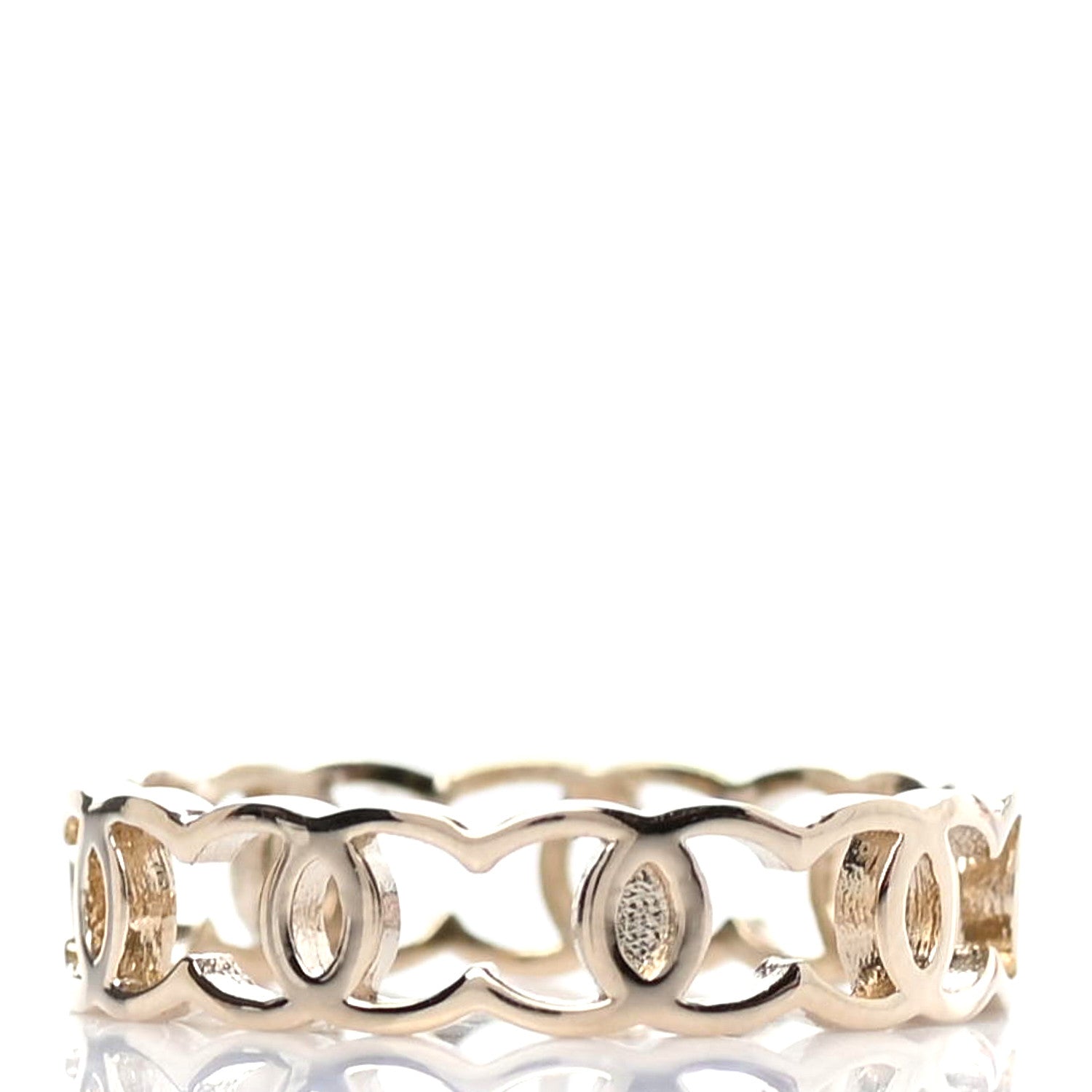 Chanel Metal CC Ring 54 6.75 Gold 3 of 4