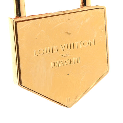 Louis Vuitton X FORNASETTI Metal Lock and Key Earrings Gold 4 of 5