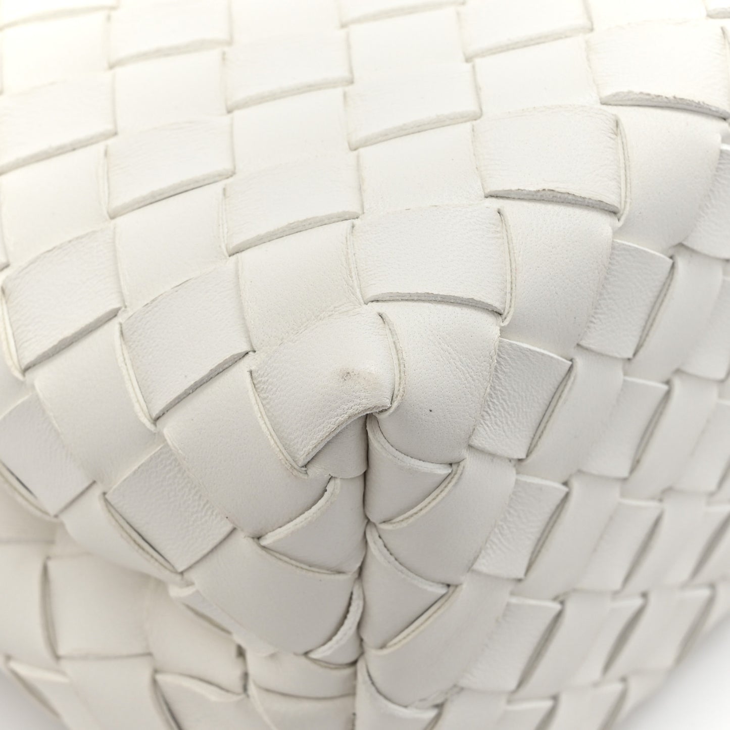 Nappa Intrecciato Small East West Andiamo Shoulder Bag White