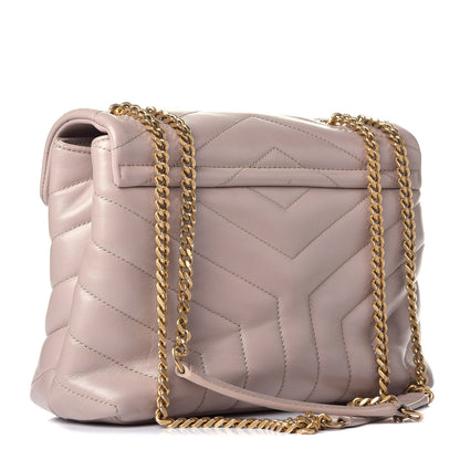 Saint Laurent Calfskin Y Quilted Monogram Small Loulou Chain Satchel Dark Beige 4 of 17