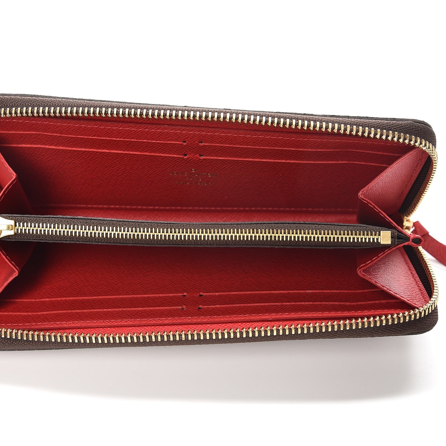 Damier Ebene Clemence Wallet Cherry