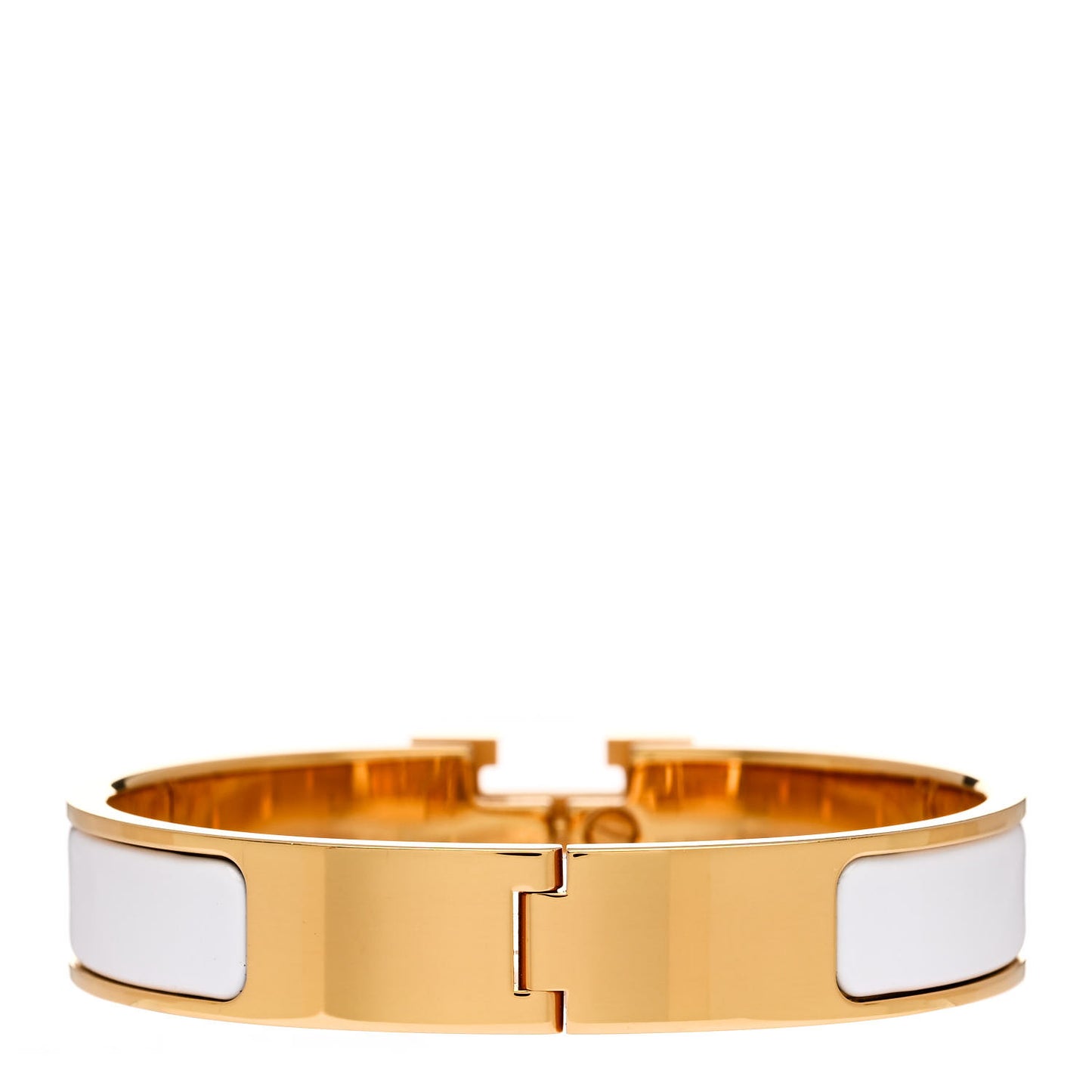 Enamel Narrow Clic Clac H Bracelet PM White