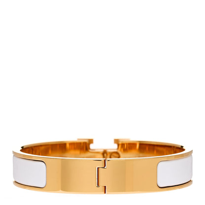 Hermes Enamel Narrow Clic Clac H Bracelet PM White 3 of 4