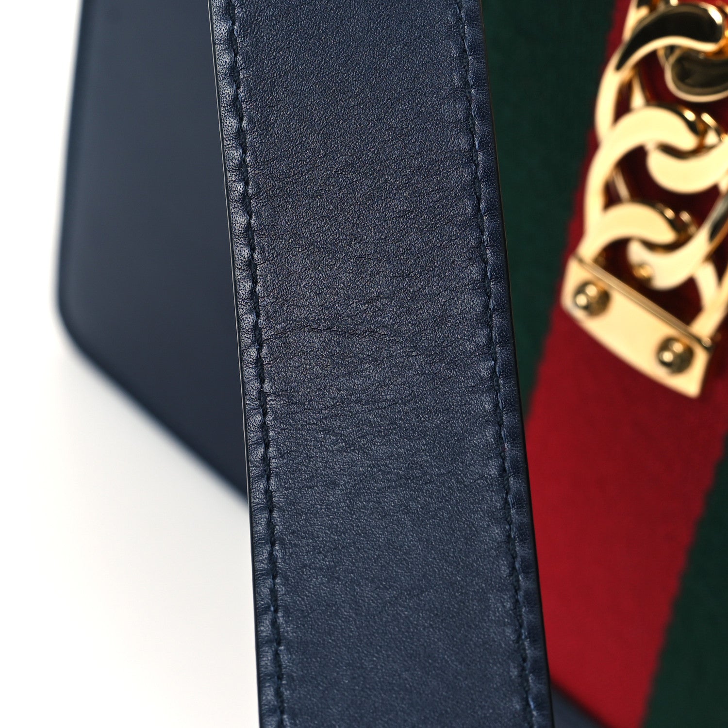 Gucci Calfskin Small Sylvie Shoulder Bag Blue Agata 12 of 13