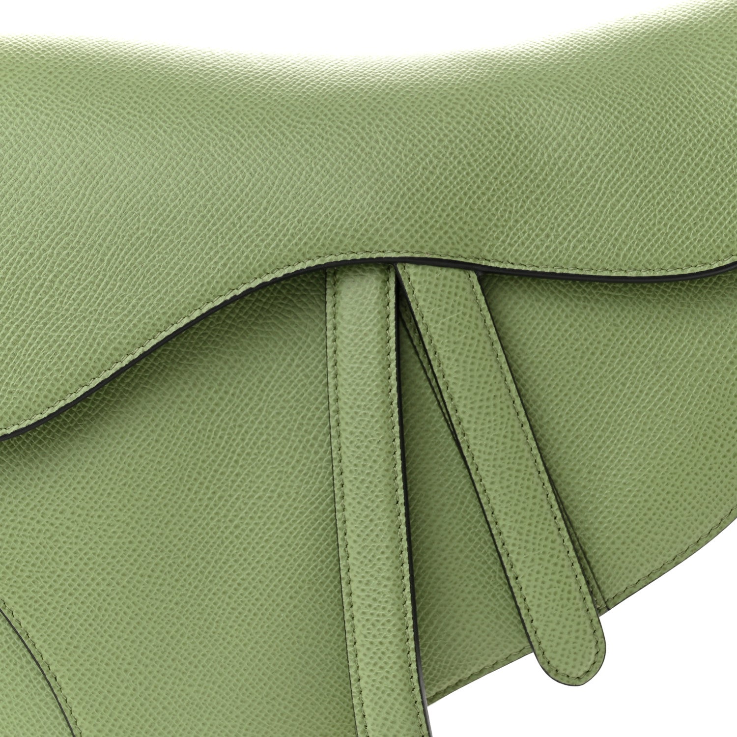 Christian Dior Grained Calfskin Saddle Bag Green 8 of 10