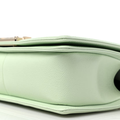 Chanel Caviar Chevron Quilted Medium Boy Flap Light Green 9 of 9
