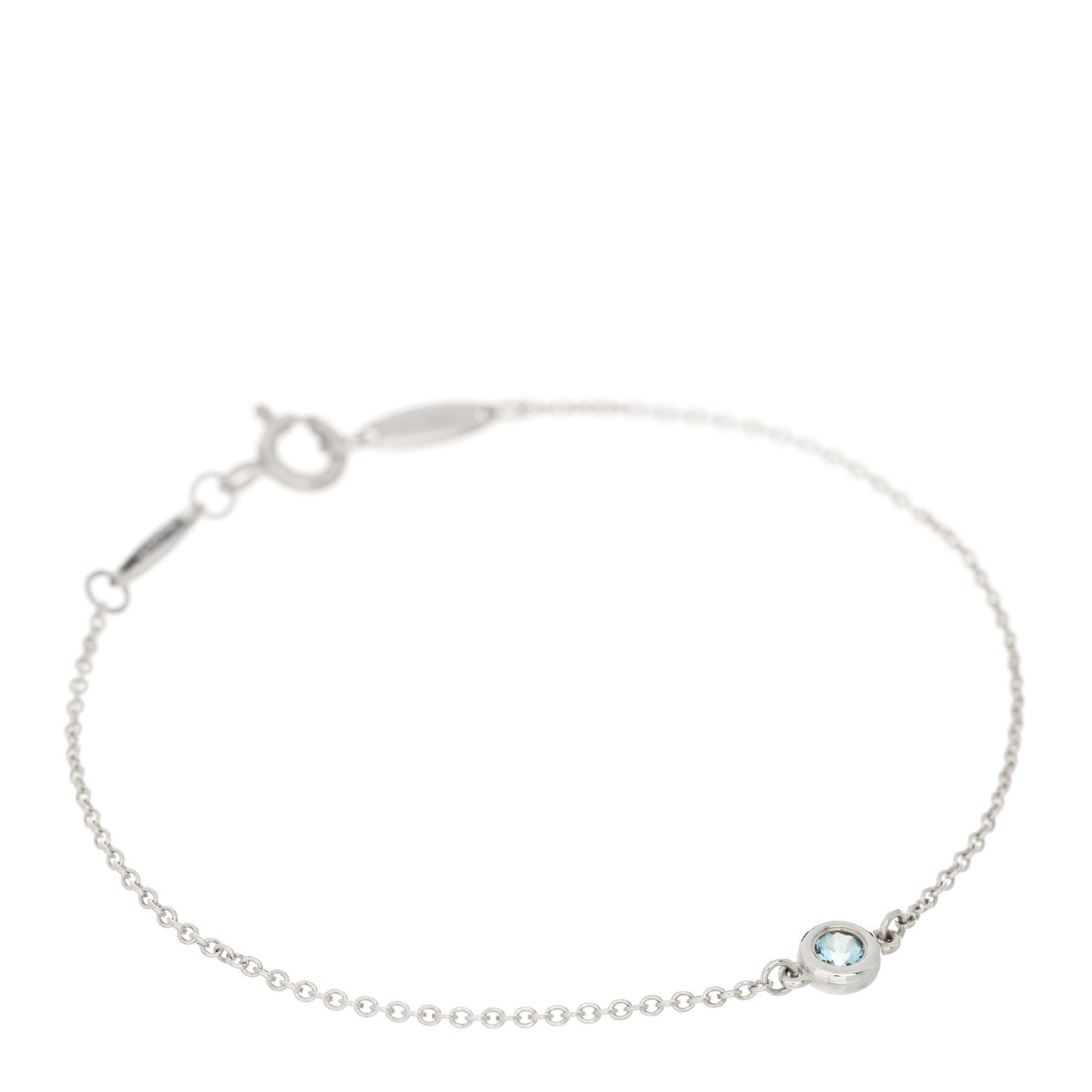 Sterling Silver Aquamarine Elsa Peretti Color By The Yard Bracelet