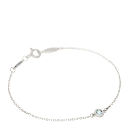 Tiffany Sterling Silver Aquamarine Elsa Peretti Color By The Yard Bracelet 1 of 4