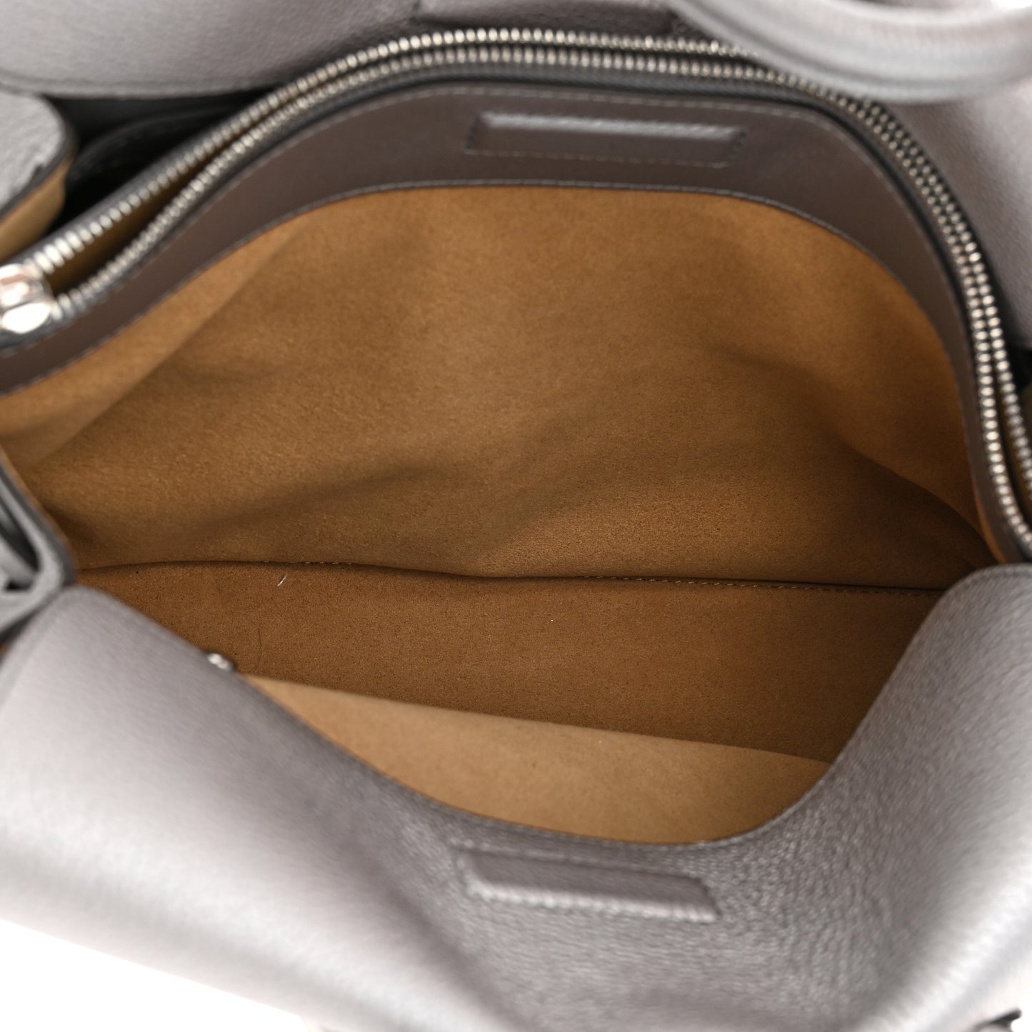 Metallic Grained Calfskin Medium Milla Tote Spike Silver