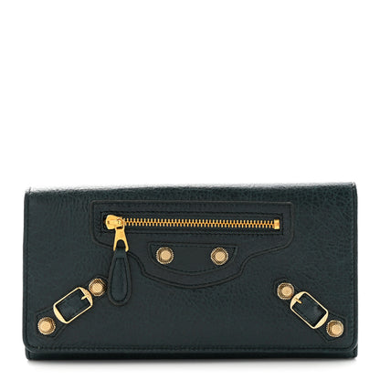 Balenciaga Agneau Giant 12 Gold Hardware Money Wallet Vert Pinede 1 of 12