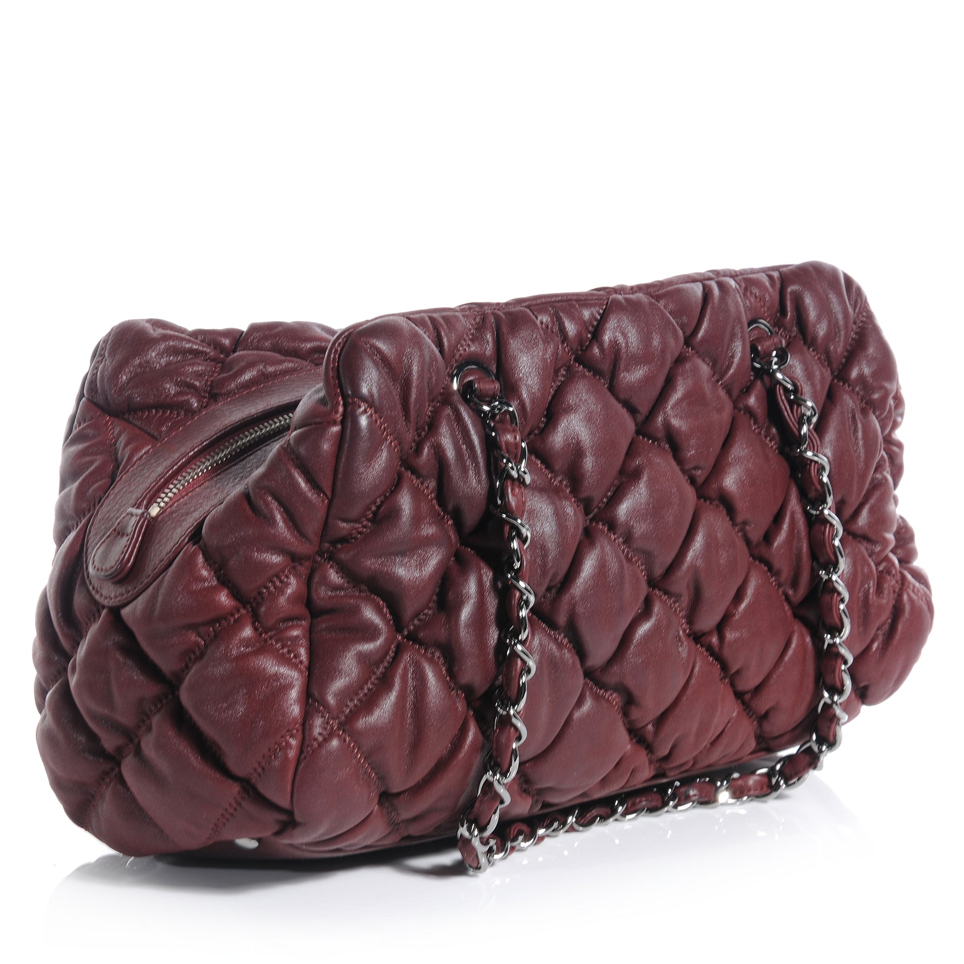 Chanel Leather Bubble Quilt Bowler Bordeaux 3 of 7