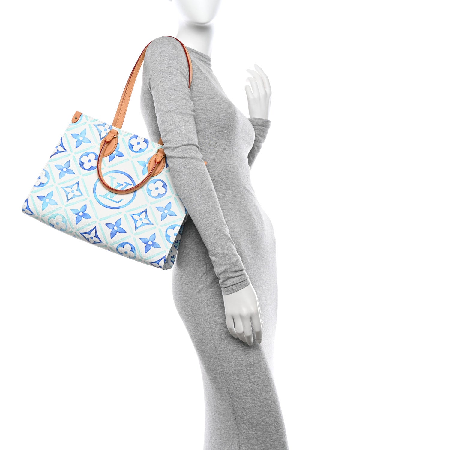 Louis Vuitton Monogram Tiles By The Pool Onthego MM Lagoon Blue 3 of 9