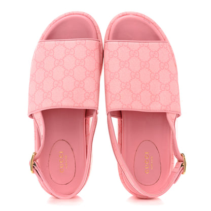 Gucci GG Supreme Monogram Granada Kid Angelina Platform 35mm Slingback Sandals 40.5 Cotton Candy Dark Cotton Candy Wild Rose 2 of 12