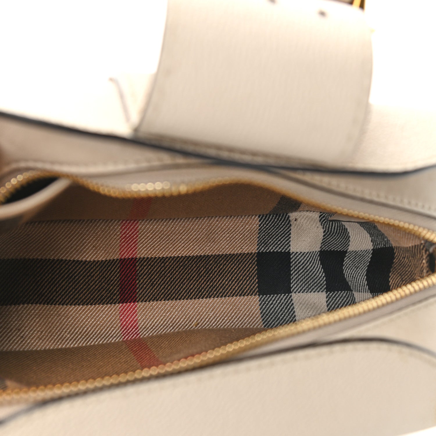 Burberry Soft Grain Calfskin Small Buckle Zip Bag Limestone 10 of 12