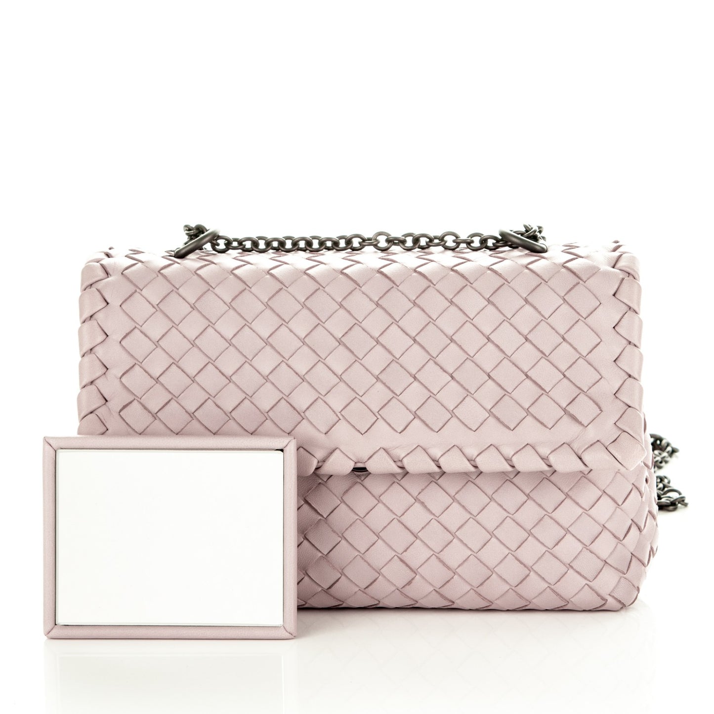 Nappa Intrecciato Baby Olimpia Shoulder Bag Rose Buvard