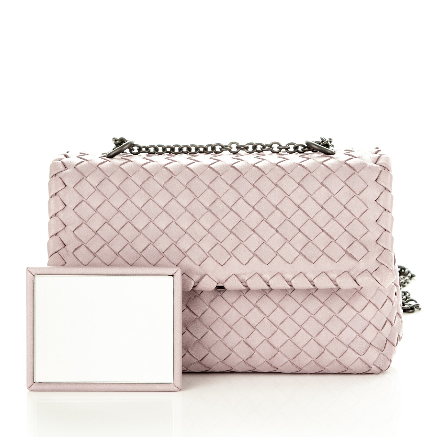 Bottega Veneta Nappa Intrecciato Baby Olimpia Shoulder Bag Rose Buvard 9 of 9