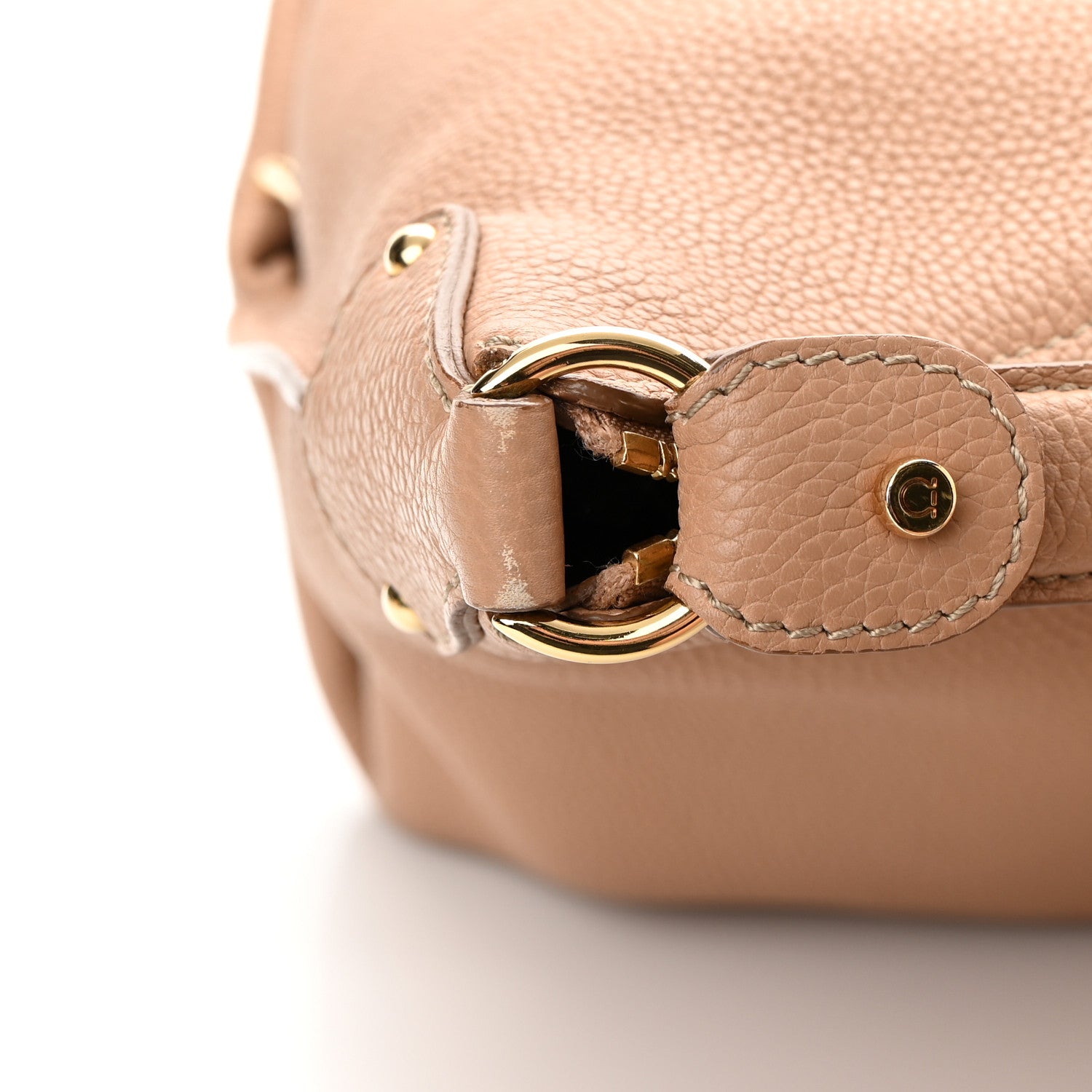 Salvatore Ferragamo Calfskin Fanisa Gancini Hobo Natural 16 of 16