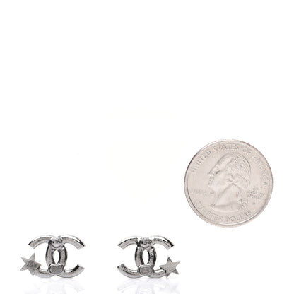 Chanel Crystal CC Starfall Earrings Silver 2 of 6