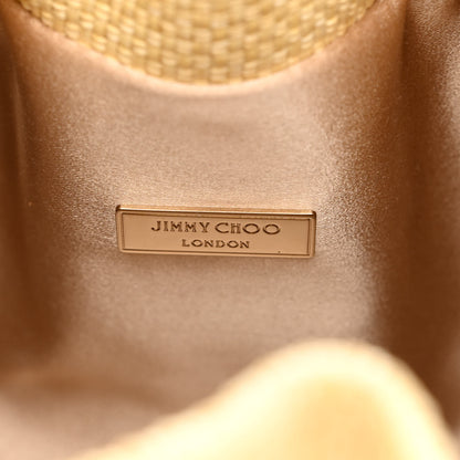 Jimmy Choo Raffia Bon Bon Bucket Bag Beige 6 of 11