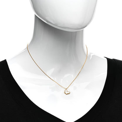 Van Cleef & Arpels 18K Yellow Gold Mother of Pearl Sweet Alhambra Butterfly Pendant Necklace 2 of 6