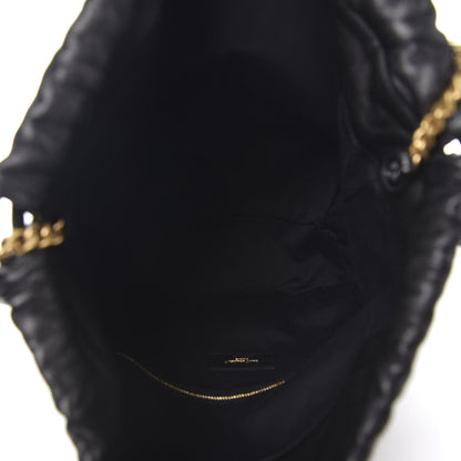 Saint Laurent Canvas Calfskin Bandana Teddy Drawstring Bag Black 5 of 9