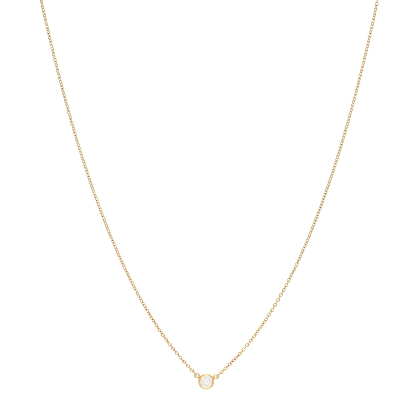 18K Yellow Gold Diamond .17ct Elsa Peretti Diamonds by the Yard Pendant Necklace