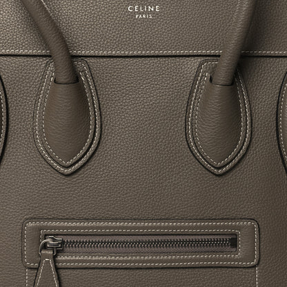 Celine Drummed Calfskin Mini Luggage Souris 7 of 9